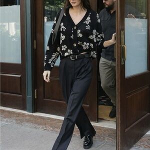 Urban Outfitters Black and White Floral Cardigan